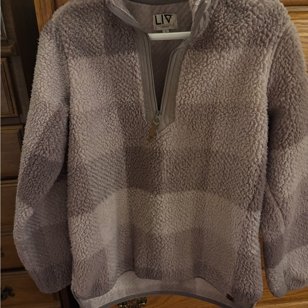 LIV Purple Quarter-Zip Sherpa Pullover